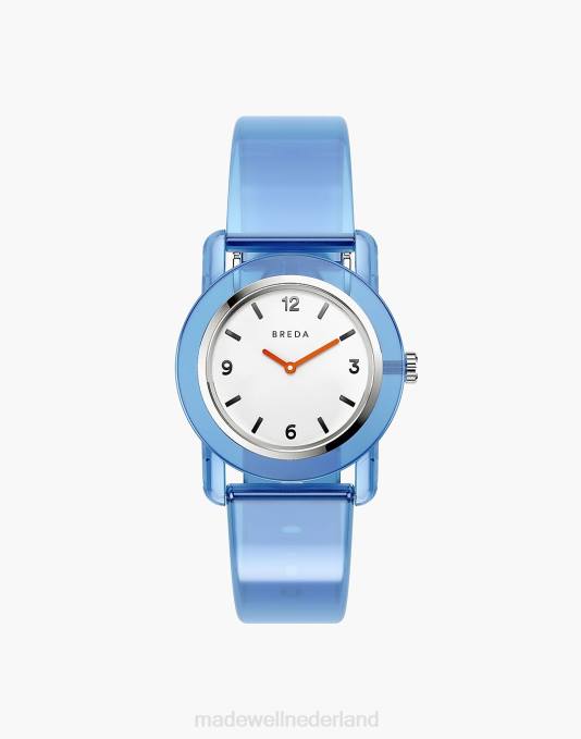 accessoires blauw ZVH689 Madewell Breda unisex 'play' transparant plastic horloge, 35 mm Heren