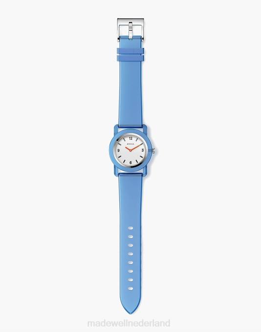 accessoires blauw ZVH689 Madewell Breda unisex 'play' transparant plastic horloge, 35 mm Heren