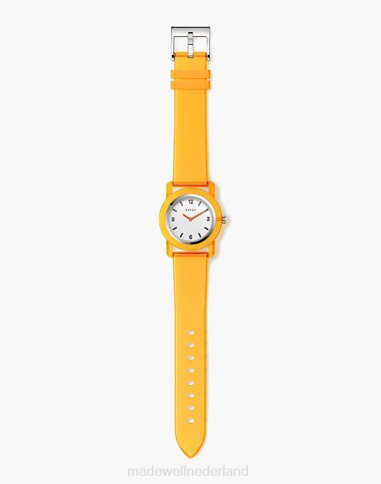 accessoires oranje ZVH690 Madewell Breda unisex 'play' transparant plastic horloge, 35 mm Heren