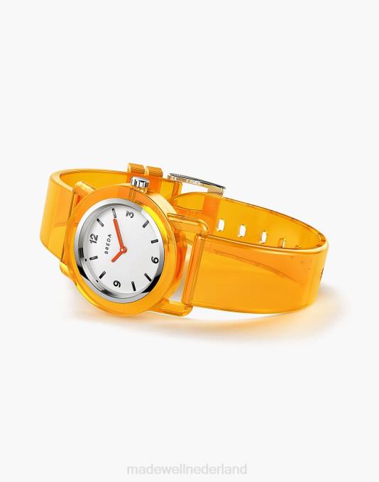 accessoires oranje ZVH690 Madewell Breda unisex 'play' transparant plastic horloge, 35 mm Heren