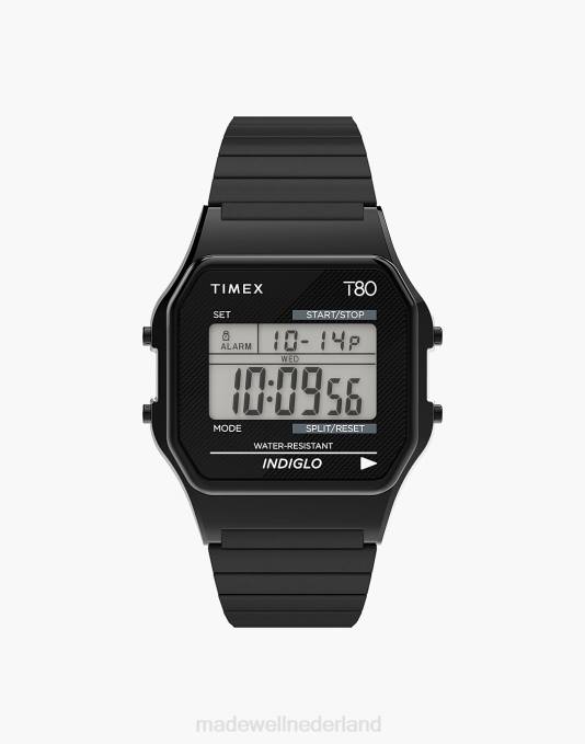 accessoires zwart ZVH6596 Madewell timex timex t80 34 mm roestvrij stalen horloge met expansieband Heren