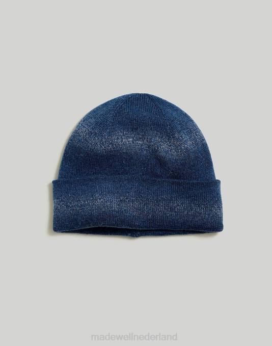 accessoires diep indigo ZVH628 Madewell space-dye muts met omslag Heren
