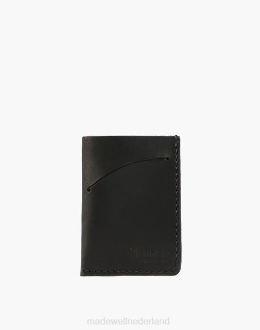 accessoires zwart ZVH6588 Madewell leerlooier goederen minimale kaarthouder Heren
