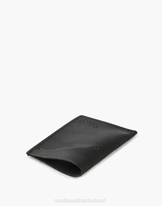 accessoires zwart ZVH6588 Madewell leerlooier goederen minimale kaarthouder Heren