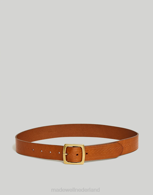 accessoires Engels zadel ZVH621 Madewell Western lederen riem met reliëf Heren