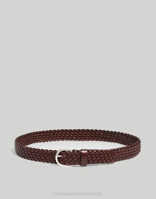 accessoires echt zwart ZVH617 Madewell gevlochten leren riem Heren