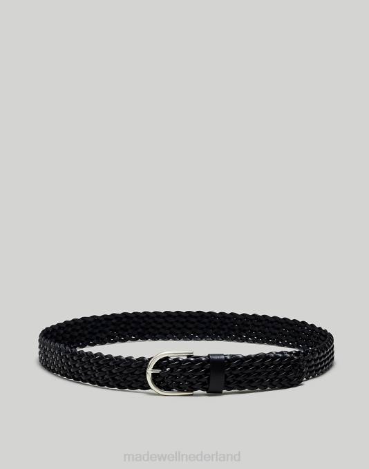 accessoires echt zwart ZVH618 Madewell gevlochten leren riem Heren