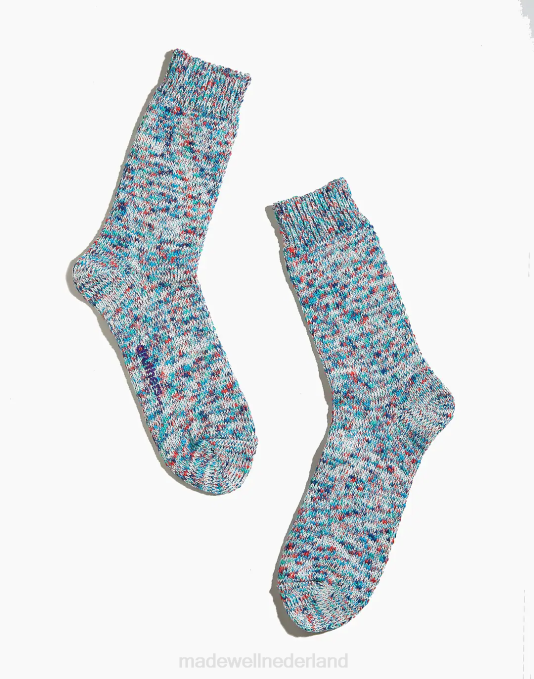 accessoires blauw multi ZVH6471 Madewell druthers tie-dye sokken van biologisch katoen met ronde hals Heren