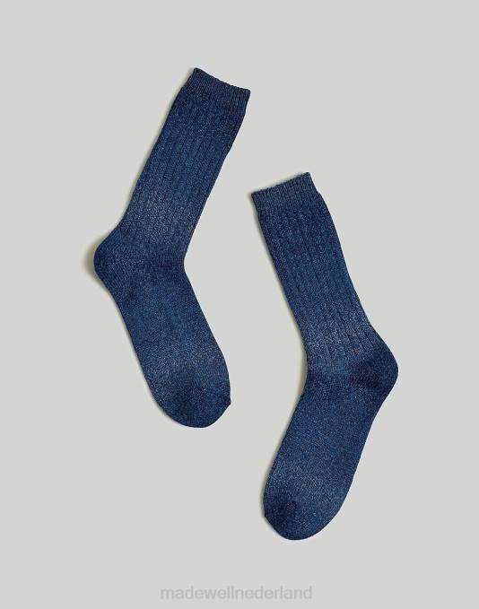 accessoires diep indigo ZVH648 Madewell in de ruimte geverfde crew-sokken Heren accessoires diep indigo ZVH648 Madewell in de ruimte geverfde crew-sokken Heren