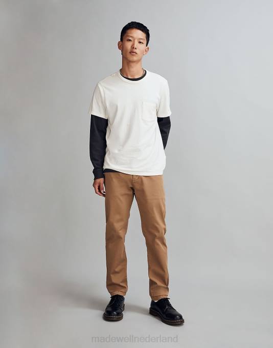 kleding vervaagde berk ZVH6213 Madewell slanke chinobroek: coolmax-editie Heren