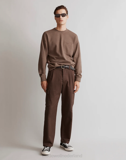 kleding ambachtsman blauw ZVH6346 Madewell Wafelgebreid sweatshirt met ronde hals Heren