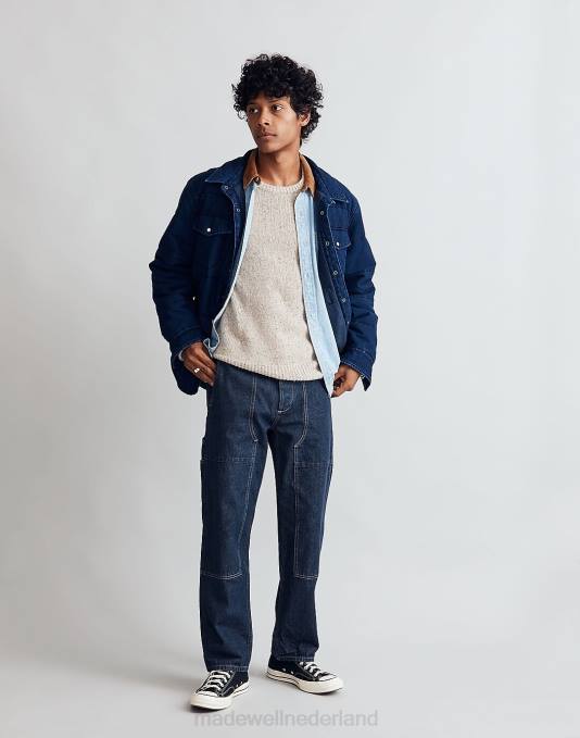 kleding Indigo blauw ZVH6119 Madewell gewatteerd western overhemdjack Heren