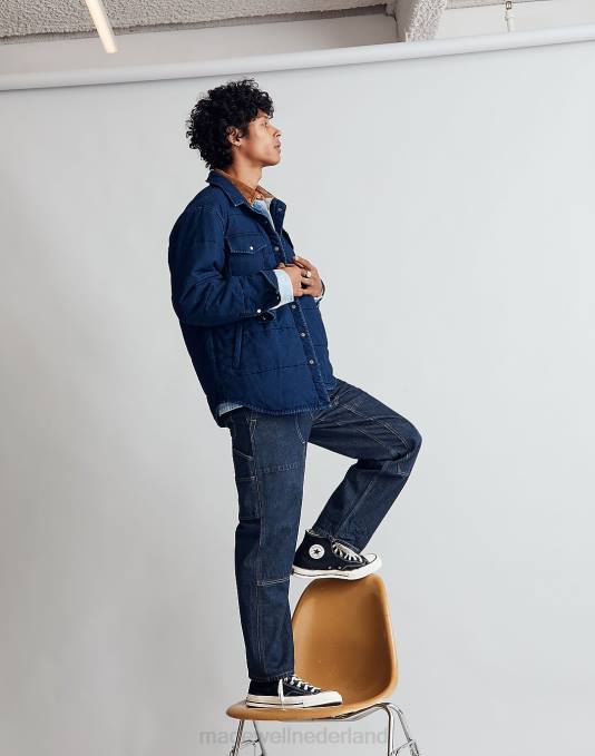 kleding Indigo blauw ZVH6119 Madewell gewatteerd western overhemdjack Heren