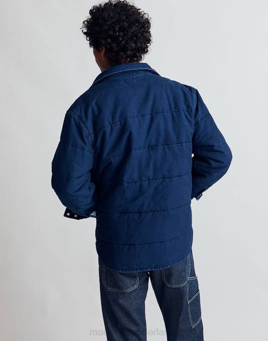 kleding Indigo blauw ZVH6119 Madewell gewatteerd western overhemdjack Heren