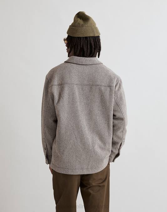 kleding grijs ZVH6122 Madewell overhemd-jasje Italiaanse stof Heren