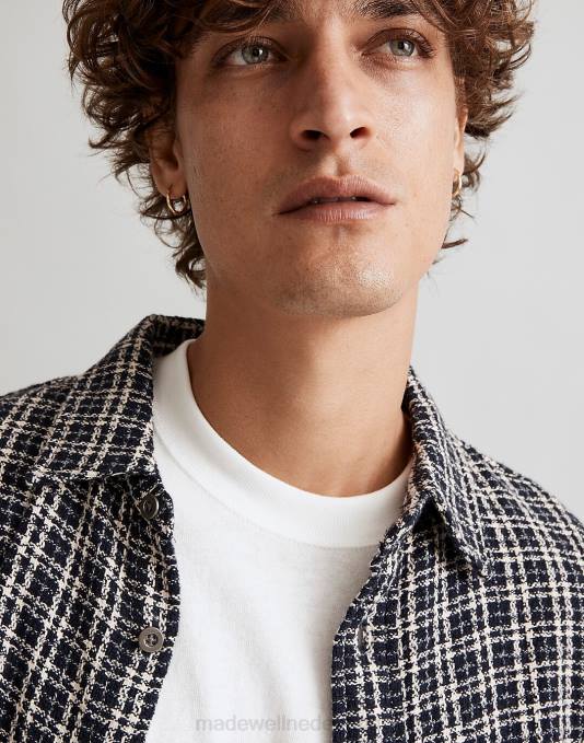 kleding blauw ZVH6434 Madewell gang omgekeerde tweed sneeuwruit flanel Heren