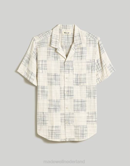 kleding boro-patchwork ZVH6249 Madewell eenvoudig overhemd met korte mouwen en patchwork-ruit Heren
