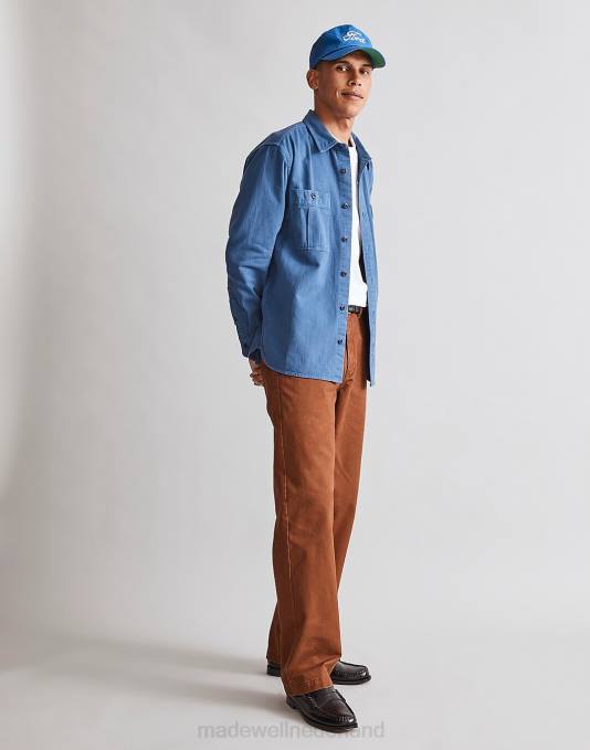 kleding donker mediterraan ZVH6475 Madewell Ford werkshirt Heren