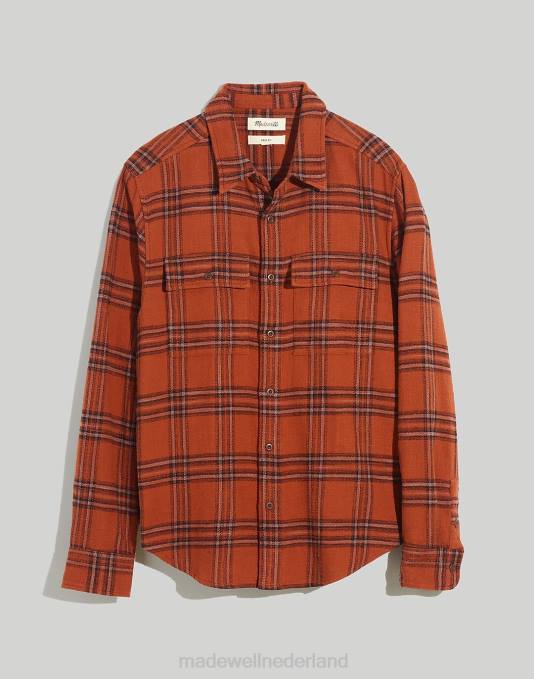 kleding gouden eik ZVH6307 Madewell slub flanellen overhemd met lange mouwen Heren
