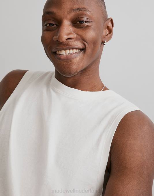 kleding helder ivoor ZVH6362 Madewell Gerecycled T-shirt van een katoenmix Heren