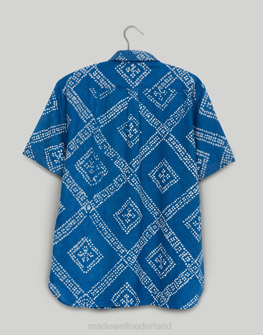 kleding indigo ZVH6296 Madewell omber en oker kabir overhemd met korte mouwen Heren