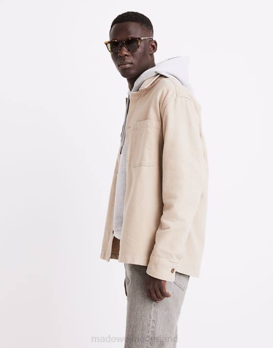 kleding nat zand ZVH6280 Madewell boxy overhemdjasje Heren