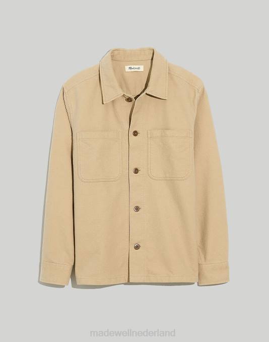 kleding nat zand ZVH6280 Madewell boxy overhemdjasje Heren