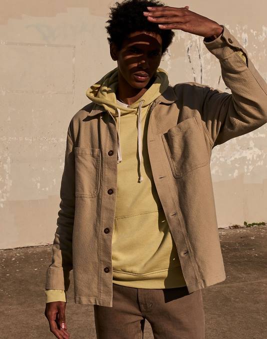 kleding nat zand ZVH6280 Madewell boxy overhemdjasje Heren