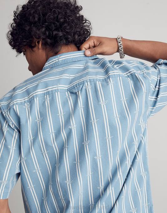 kleding oceaan ZVH6269 Madewell boxy overhemd met korte mouwen en golfprint Heren