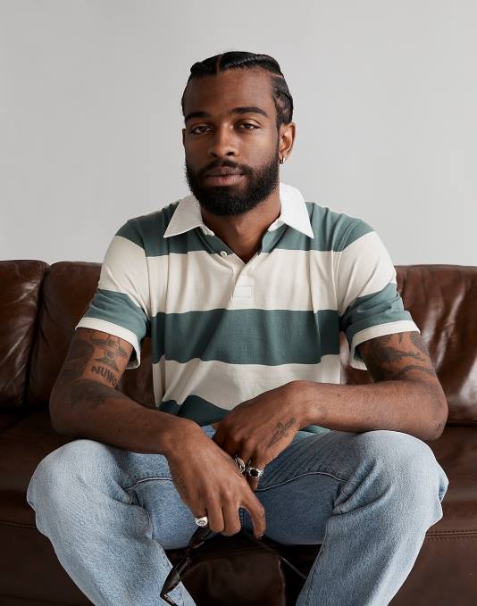 kleding oceaan ZVH6618 Madewell rugbypoloshirt met korte mouwen Heren