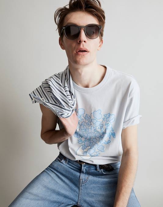 kleding ochtendmist ZVH6524 Madewell Tony Camaro grafisch T-shirt Heren