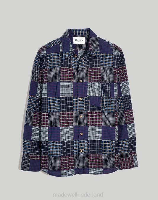 kleding plaid ZVH6281 Madewell gang patchwork overhemd met lange mouwen Heren
