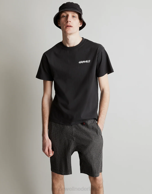 kleding vintage zwart ZVH6505 Madewell Gramicci bloem grafisch T-shirt Heren