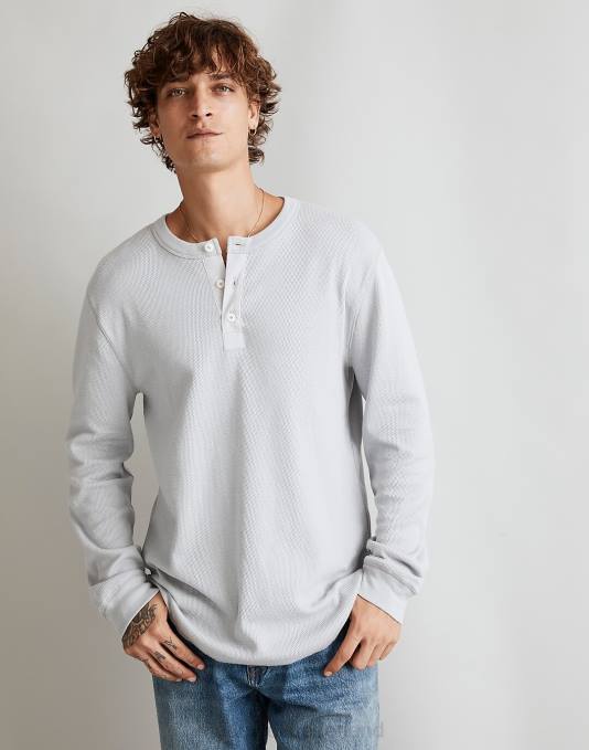 kleding vuurtoren ZVH6353 Madewell thermisch henley-T-shirt Heren