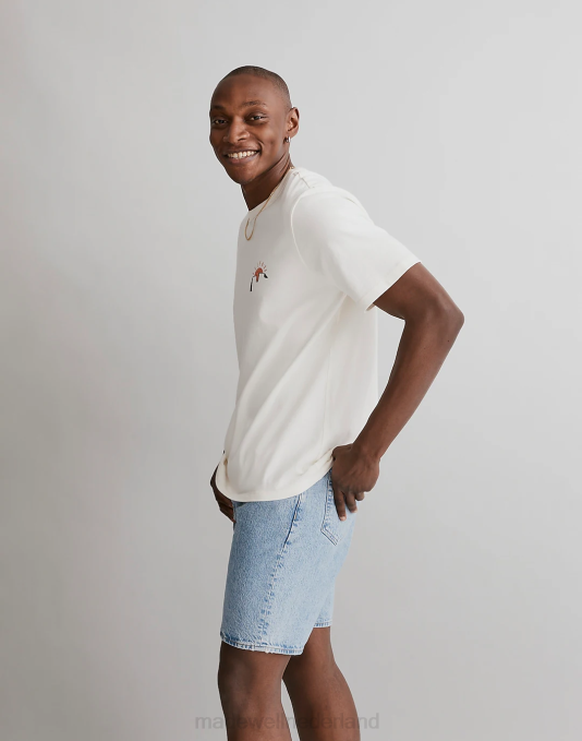 kleding vuurtoren ZVH6527 Madewell Mark Neeley T-shirt met dubbele zonprint Heren