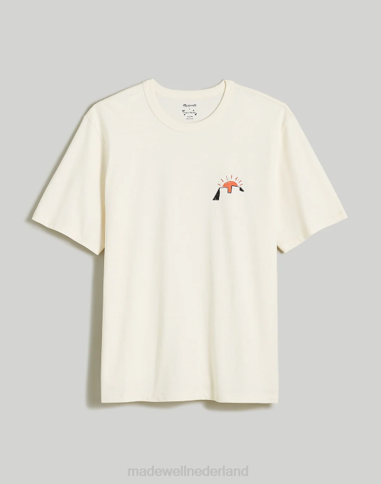 kleding vuurtoren ZVH6527 Madewell Mark Neeley T-shirt met dubbele zonprint Heren