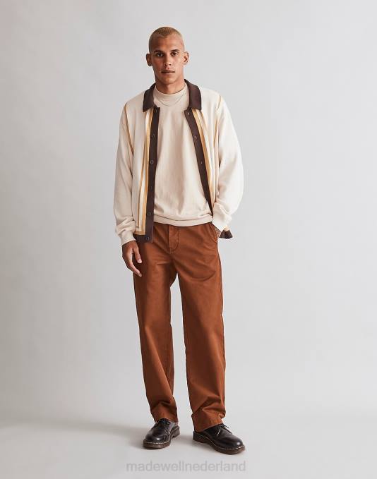 kleding geroosterde cichorei ZVH6230 Madewell Poloshirt met lange mouwen en knopen Heren