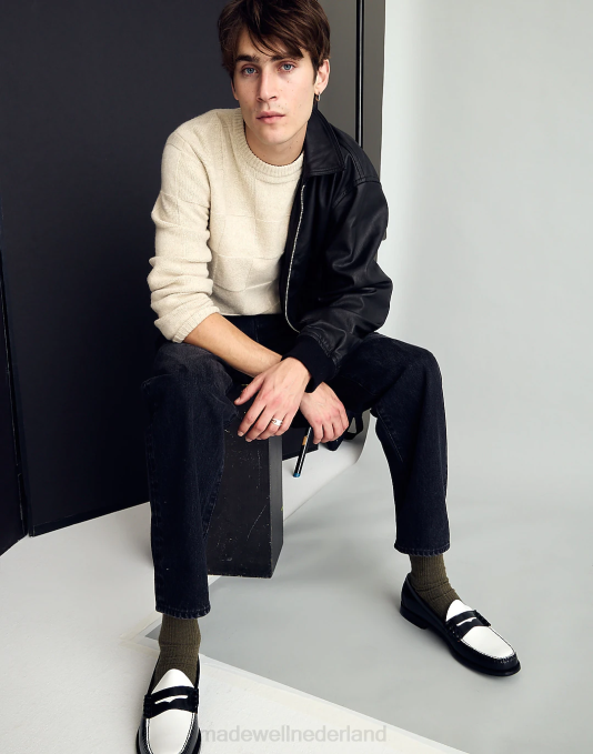 kleding heide licht zand ZVH6344 Madewell schaakbord trui Heren