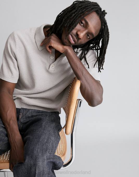 kleding stalen dageraad ZVH6261 Madewell getextureerde katoen-linnen truipolo Heren