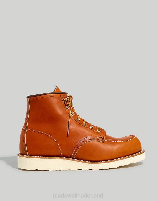 schoenen or bruin ZVH6568 Madewell Red Wing 6-inch leren klassieke moc-veterlaarzen Heren