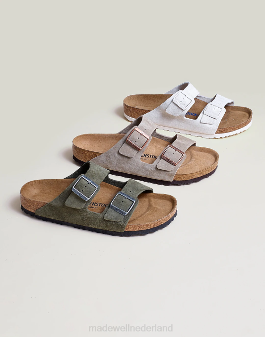 schoenen antiek wit ZVH6400 Madewell Birkenstock suède Arizona sandalen Heren