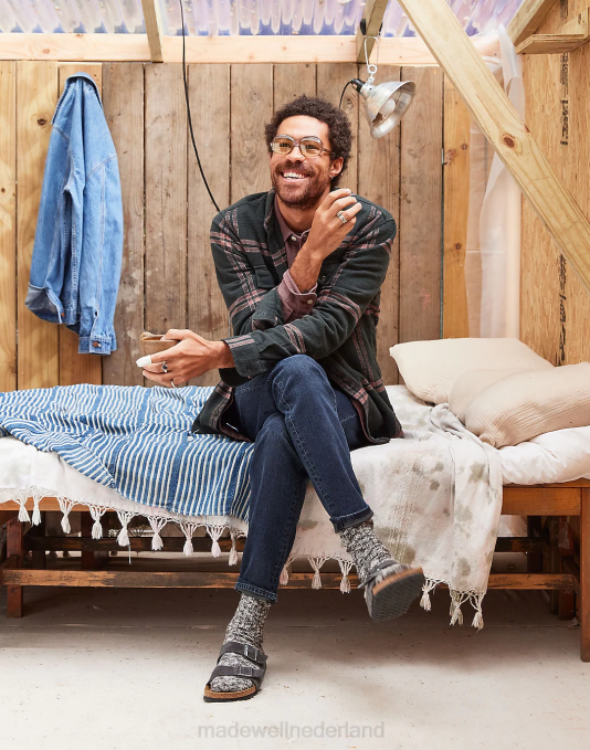 schoenen echt zwart ZVH6621 Madewell Birkenstock Arizona sandalen met zacht voetbed van geolied leer Heren