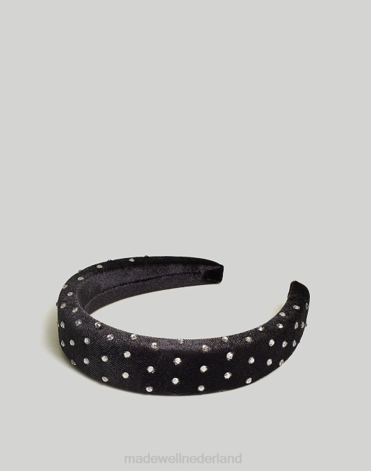 accessoires echt zwart ZVH6784 Madewell gewatteerde hoofdband met studs vrouwen