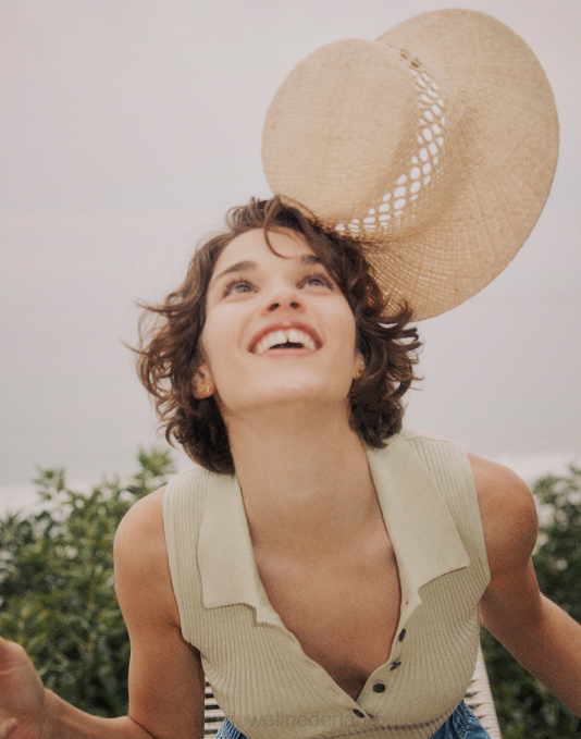 accessoires natuurlijke multi ZVH6818 Madewell strohoed vrouwen