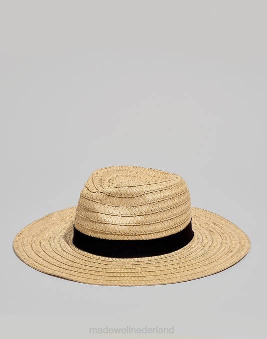 accessoires natuurlijke multi ZVH6819 Madewell Opvouwbare gevlochten strohoed vrouwen