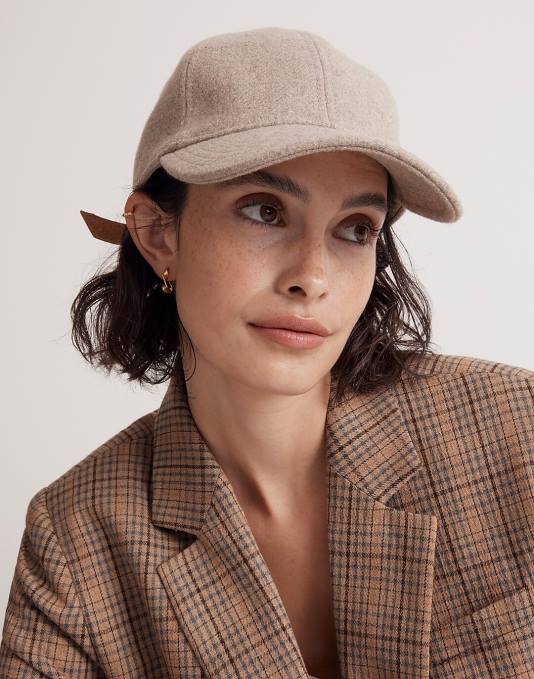 accessoires verweerd beton ZVH6793 Madewell Baseballpet van wolmix vrouwen