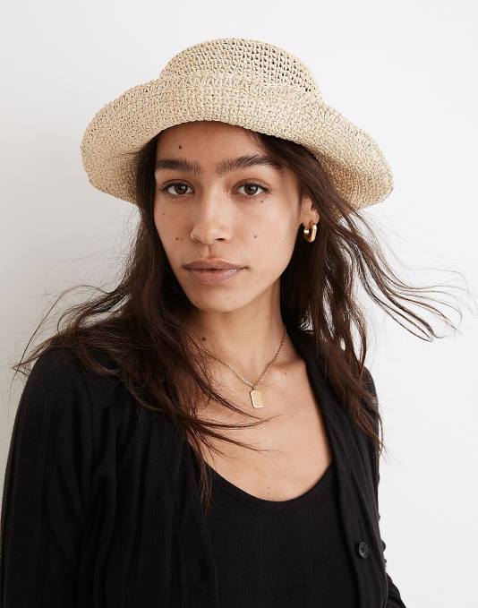 accessoires zacht mahonie ZVH62470 Madewell strohoed vrouwen