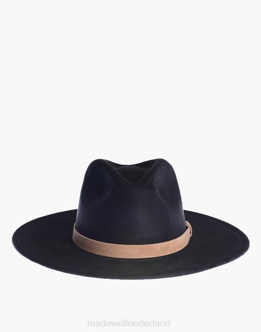 accessoires zwart ZVH61243 Madewell asn veganistische suède Adam Rancher hoed vrouwen