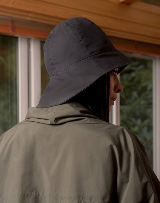 accessoires zwart ZVH62227 Madewell lot gewaxte regenhoed vrouwen