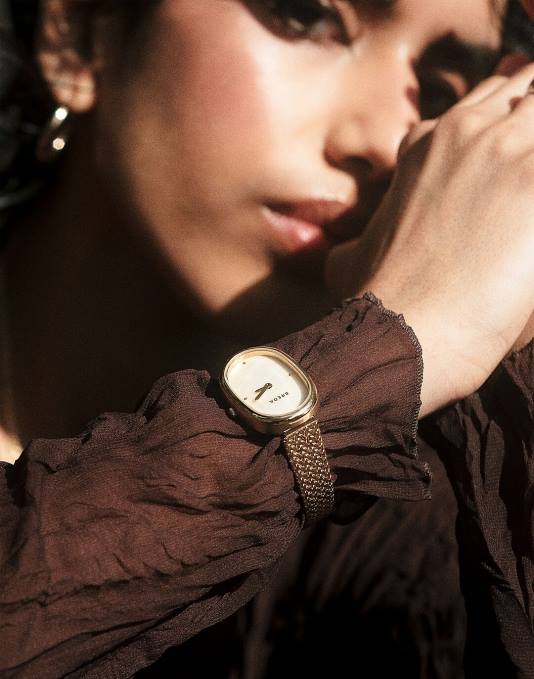 accessoires goud ZVH61319 Madewell Breda Jane vastgebonden mesh-armbandhorloge, 23 mm vrouwen